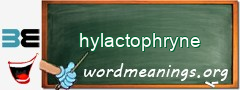 WordMeaning blackboard for hylactophryne